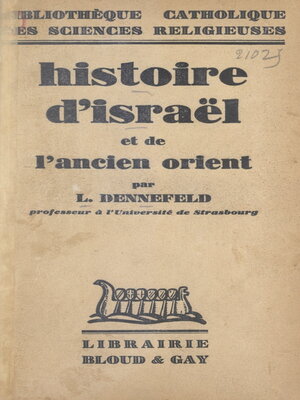 cover image of Histoire d'Israël et de l'ancien Orient